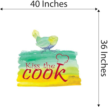 Kitchen Chef Love cook Vinyl wall Art Decal Home Wall Decoration Loving Home Kitchen Kiss The Cook - Size: 40 in x 36 in