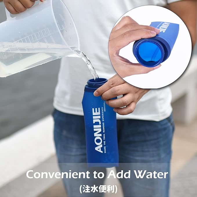 Azarxis Hydration Soft Flask 350ml 600 ml Running Water Bottle 2 Pack for Running Hiking Cycling (600ml - 2 Pack)