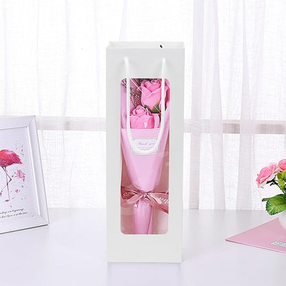 Ssyuysto 12 Pcs White Wine Gift Bags With Handle for Wine Bottles Gifts,4.9"x3.34"x14.1" Sturdy Kraft Paper Wine Bags With Window for Wedding Anniversary Birthday Party Christmas Thanksgiving