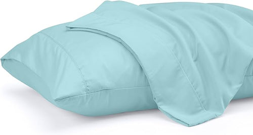Utopia Bedding Standard Pillow Cases - 2 Pack - Envelope Closure - Soft Brushed Microfiber Fabric - Shrinkage and Fade Resistant Pillow Covers 20 X 26 Inches (Standard, Spa Blue)