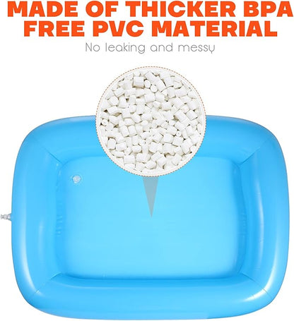 HEMOTON 2 PCS Inflatable Serving Bar, Salad Bar Tray Food Drink Containers, Buffet Cooler with Drain Plug, Picnic Ice Food Serving Trays, for Indoor Outdoor BBQ Camping Picnic Pool Party Supplies