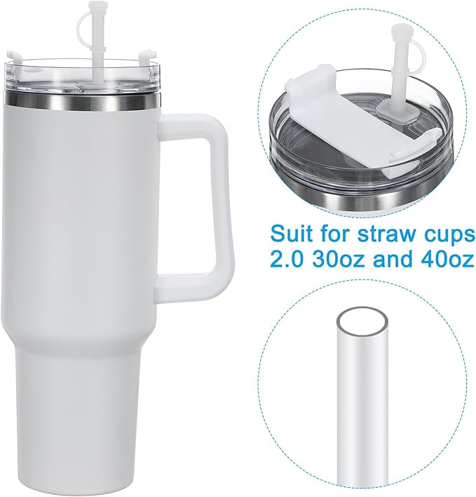 PATIKIL Silicone Spill Stopper for Straw Cup 2.0 40oz/ 30oz, Set of 9 Tumbler Accessories Including 3 Straw Cover Cap, 3 Square Spill Stopper and 3 Round Leak Stopper, Clear