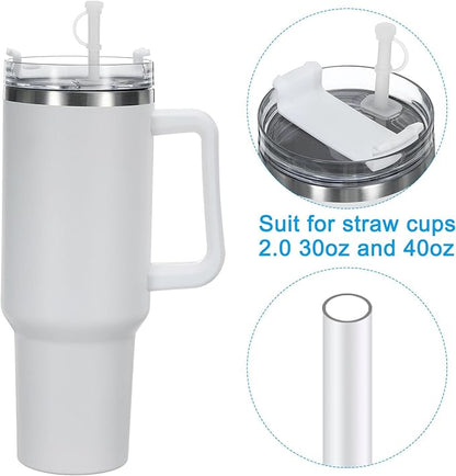 PATIKIL Silicone Spill Stopper for Straw Cup 2.0 40oz/ 30oz, Set of 9 Tumbler Accessories Including 3 Straw Cover Cap, 3 Square Spill Stopper and 3 Round Leak Stopper, Clear
