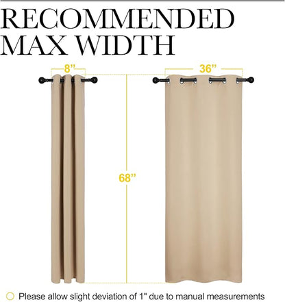 NICETOWN Room Darkening Curtain Panels for Cafe, Thermal Insulated Grommet Room Darkening Draperies/Drapes for Window (Biscotti Beige, 2 Panels, W42 x L68 -inch)