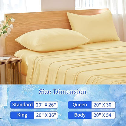 Cooling Pillow Cases for Hot Sleepers - Double Side Arc-Chill Q-Max>0.5 Cooling Fiber Cool Pillow Cases 2 Pack - Breathable Soft Cold Pillow Cases with Hidden Zipper (Cream, 20" x 36")