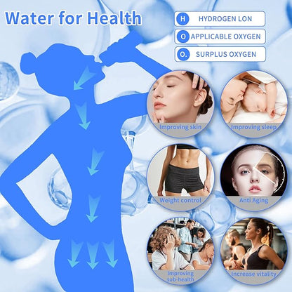 Hydrogen Water Bottle,Hydrogen Water Bottle Generator with SPE and PEM Technology,3Min Quick Electrolysis,Hydrogen Water Ionizer Glass Health Cup Suitable for Travel,Exercise,Home,Gift for Love(Black)