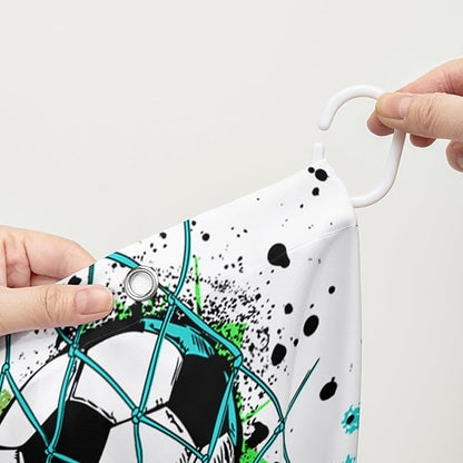 AILONEN Sport Shower Curtain,Graffiti Basketball Football Baseball Rugby Sport Art Bath Curtain Minimalist Bathroom Curtain 60" W*72" H Polyester Waterproof Bathroom Curtain with 12 Hooks