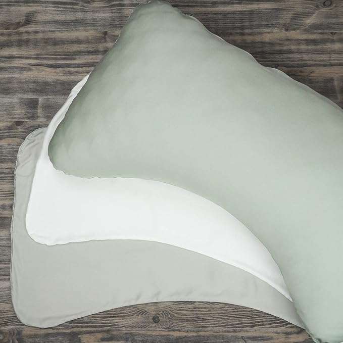 Honeydew King Side Pillow Case - Fits The Scrumptious and Essence Curved Pillows for Side Sleeping - Comfortable and Soft Cooling Bamboo Fabric - King Size (Morning Mint Green)