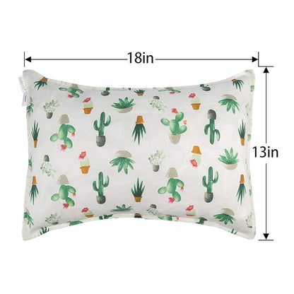 ALVABABY Cotton Toddler Pillowcases Fits 13 x 18,12 x 16 Kids Sleep Pillow 2 Pack Children Pillow Cover Envelope Kids Pillow Covers for Boys Girls Cactus Avocados 2TPW11