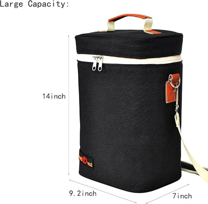 Insulated Wine Carrier Bag 4 Bottle Wine Cooler Tote Bag for Travel, Party, Beach, Wedding, Wine Accessories Gift for Wine Lovers
