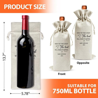 Baby Announcement Wine Gift Bag for New Grandpa Grandma Uncle Aunt 2024, Religious Pregnancy Announcement 2024, Pregnancy Reveal, New Dad Mom Gift 2024, Gender Neutral Baby Announcement, Baby Shower