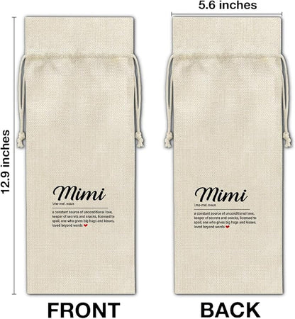 Mimi Gifts Wine Bag Mimi Gifts for Grandma Birthday Mother's Day Mimi Definition Wine Gift Bag