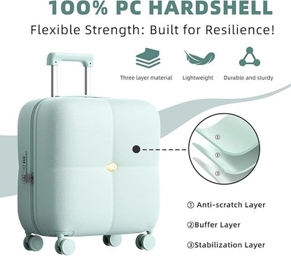 Wine Suitcase, 6 Bottle Wine Luggage, Durable Wine Travel Case, Fly With Wine Suitcase with TSA Lock, Versatile Wine Carrier with Removable Inserts and Silent Spinner Wheels（Mint）