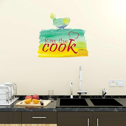 Kitchen Chef Love cook Vinyl wall Art Decal Home Wall Decoration Loving Home Kitchen Kiss The Cook - Size: 20 in x 18 in
