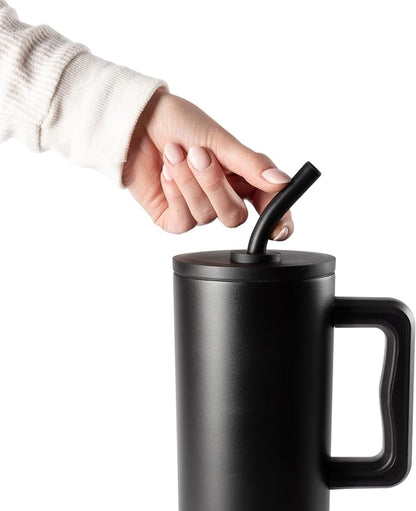 Simple Modern 40 oz Tumbler with Handle and Straw Lid | 4th of July Insulated Reusable Stainless Steel Water Bottle Travel Mug Cupholder Use | Gifts for Women Men Him Her | Trek Signature | USA