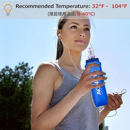 Azarxis TPU Soft Flask Running Collapsible Water Bottles BPA-Free Running Flask 250ml / 500ml for Hydration Pack - Ideal for Running Hiking Cycling Climbing (250ml/8.45oz)