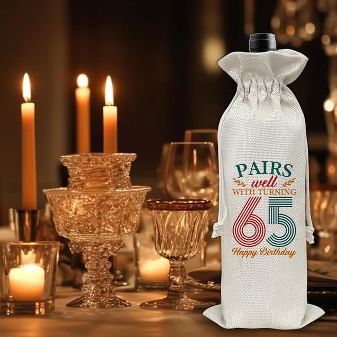 65th Birthday Gifts Wine Bag Congratulations Gifts for Women Men Parents Mom Dad Anniversary 1959 Birthday Wine Gift Bag