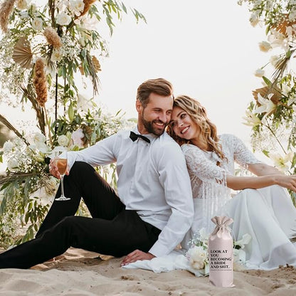 Engagement Gifts for Couples Mr and Mrs Wedding Gift Fiance Fiancee Engaged Gift Bag For Couples bride/him/her Newly Engaged Gift Wine Tote Bridal Shower Gift