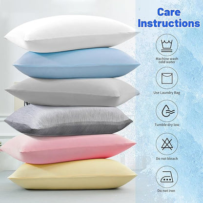 Cooling Pillow Cases for Hot Sleepers - Double Side Arc-Chill Q-Max>0.5 Cooling Fiber Cool Pillow Cases 2 Pack - Breathable Soft Cold Pillow Cases with Hidden Zipper (20" x 36")