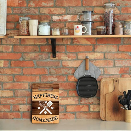 Happiness Is Homemade Cutting Board Gifts, Wood Cutting Boards for Kitchen, House Warming Gifts New Home, Kitchen Wall Art, Christmas Birthday Gifts for Women Mom Grandma 8 x 12 Inch