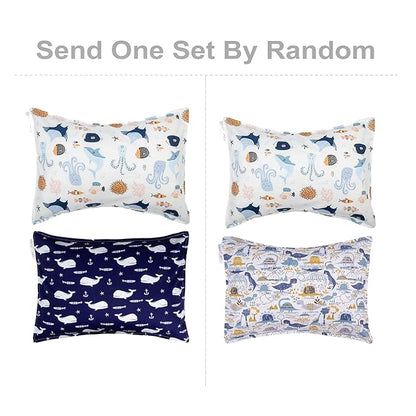 ALVABABY Toddler Pillowcases Fits 13 x 18 inch,12x 16inch Kids Sleep Pillow 2 Pack Cotton Baby Pillow Cover Envelope Children Pillowcases for Boys Girls Seaworld Dinosaur 2TPW12
