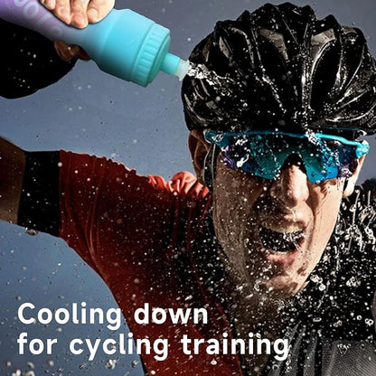 Bike Squeeze Water Bottle w/Pull Top Lid, Leakproof, BPA Free, Easy Squeeze Reusable Water Bottles for Fitness, Cycling, Running, Hiking, School, Fresh Color 24 Oz (1 Pack)