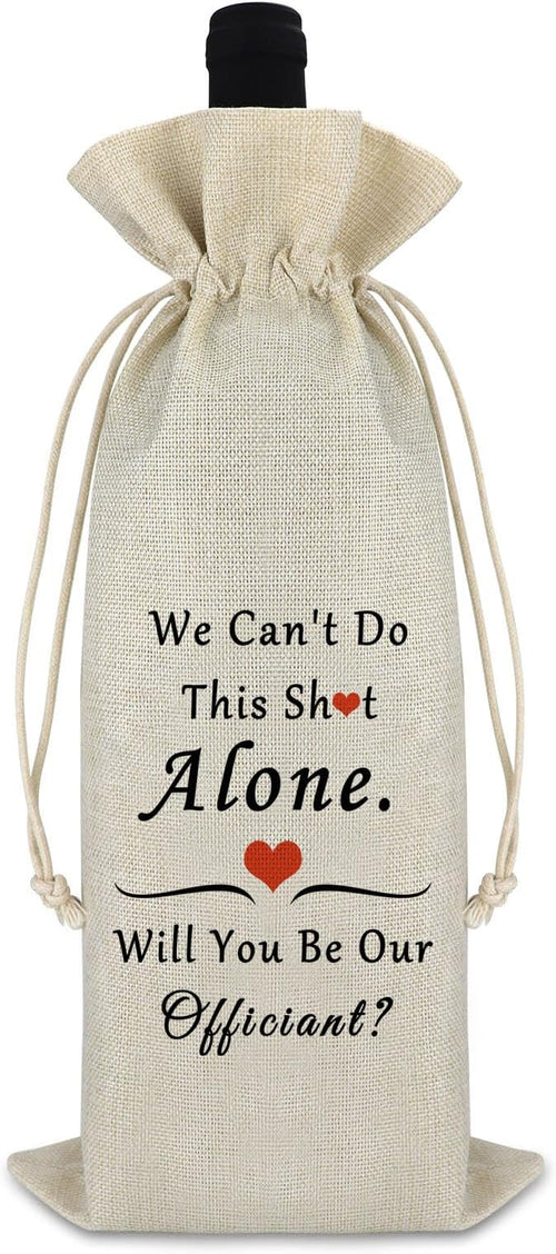 Officiant Gift Officiant Wine Bag Wedding Thank You Gift for Wedding Planner Wedding Decors Wedding Day Officiant Proposal Appreciation Gift for Wedding Planning Pastor Reusable Burlap Wine Wrap Bag