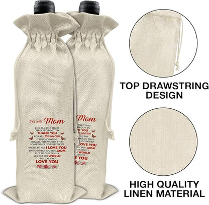 Mom Gifts Wine Bag Thank You Gift for Mom Birthday Mother's Day Mom Appreciation Wine Gift Bag