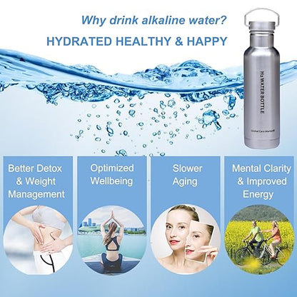 Hydrogen Water Bottle | Insulated Stainless Steel Alkaline Water Flask Energy Water Ionizer with Filter to Enhance Drinking Water