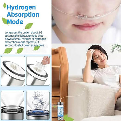 Hydrogen Water Bottle Generator 3 in 1,Portable Hydrogen Rich Health Water Bottles,Hydrogened Glass Ionizer Cup,Hydrogen Water Machine Travel Gift for Women/Men/Mom/Father/Grandpa/Grandma Office/Home