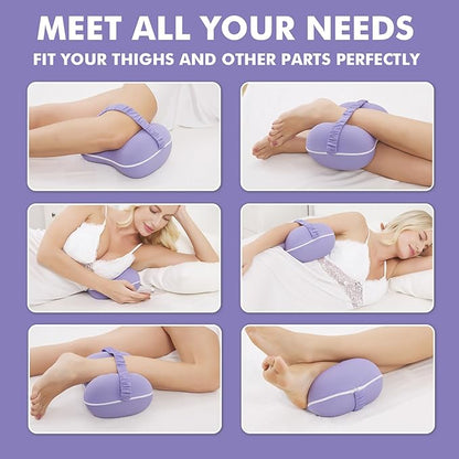Kevity Leg & Knee Pillow Cove for Side Sleepers - Machine Washable & Cooling Pillow Case with Strap - Replacement Pillowcase Cover 10'' x 8.5'' x 5.3'' - Cover ONLY (Mid-Grey, Medium, 1PCS)