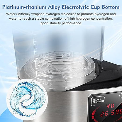 Hydrogen Water Bottle Generator Kettle, 2L Large Capacity Hydrogen Rich Water Machine with Constant Temperature Heating Glass Bottle