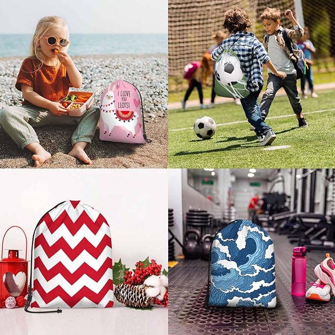 Drawstring Bag Cute Fox Waterproof Basketball Bag Colorful Flower Red Bird Autumn Plants Stroage Small Exercise Accessiors Water Bottle Change of Clothes Shoes Ball
