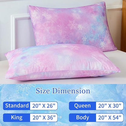 Cooling Pillow Cases for Hot Sleepers - Double Side Arc-Chill Q-Max>0.5 Cooling Fiber Cool Pillow Cases 2 Pack - Breathable Soft Cold Pillow Cases with Hidden Zipper (20" x 36")