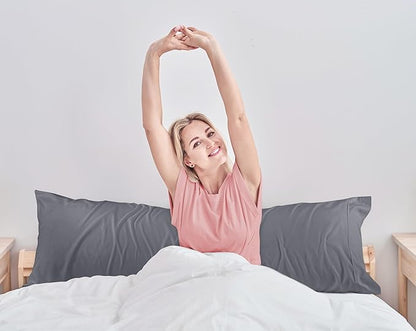 Utopia Bedding Body Pillow Cases - 2 Pack - Envelope Closure - Soft Brushed Microfiber Fabric - Shrinkage and Fade Resistant Pillow Covers 21 X 54 Inches (Body, Grey)