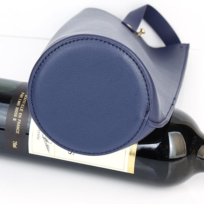 Wine Gift Bag, Reusable PVC Leather Wine Tote Carrier, Double Layered bag, Birthday Bridal Showers Holiday Gifts
