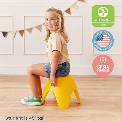 ECR4Kids Ayana Stool Set, Flexible Seating, Yellow, 4-Pack
