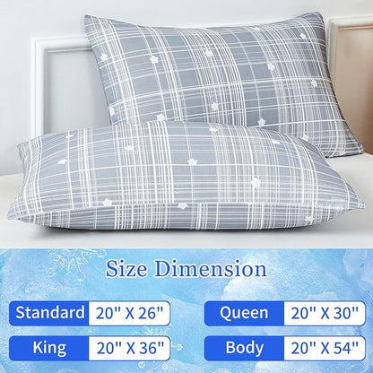 Cooling Pillow Cases for Hot Sleepers - Double Side Arc-Chill Q-Max>0.5 Cooling Fiber Cool Pillow Cases 2 Pack - Breathable Soft Cold Pillow Cases with Hidden Zipper (20" x 30")