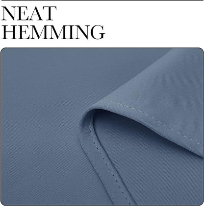 NICETOWN Kitchen Curtains with Grommet Top, Privacy & Room Darkening Thermal Insulated Draperies for Boys Bedroom, Nursery (Stone Blue, 34" Wide by 54" Long, Set of 2)