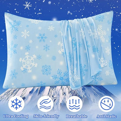 Cooling Pillow Cases for Hot Sleepers - Double Side Arc-Chill Q-Max>0.5 Cooling Fiber Cool Pillow Cases 2 Pack - Breathable Soft Cold Pillow Cases with Hidden Zipper (20" x 30")