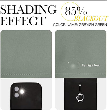NICETOWN Greyish Green Blackout Curtains 86" Long for Office, Dining Room, Guest Room, Sound Reducing Heat and Cold Block Curtain Panels for Modern Room Decorative (55" Wide, 2 Pieces)