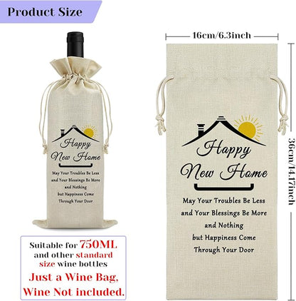 Housewarming Gifts Wine Gift Bags New Home House Homeowner Gift Realtor Gift to Clients House Warming Party Decorations Reusable Burlap Wine Wrapping Bags First Time House Warming Gift for Women