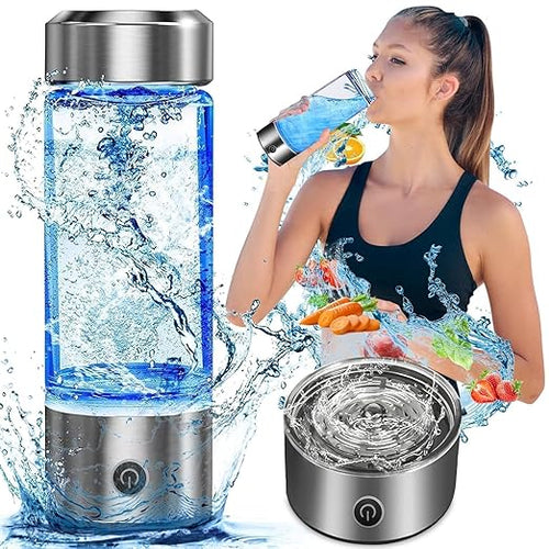 2024 Hydrogen Water Bottle, Hydrogen Water Bottle Generator, 2Min Quick Electrolysis, Suitable for Travel, Hydrogen Water Ionizer Machine, Large, White