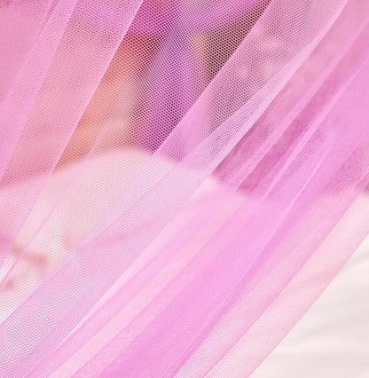 Mengersi Bed Canopy Mosquito Net for Bed,Canopy Bed Curtains Elegant Bed Drapes Screen Netting Canopy Curtains Bedroom Decor (Pink, Twin/Twin XL)