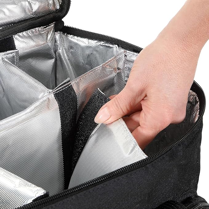 Lazenne Wine Bags for Travel - 6 Bottle Wine Bag/Wine Carrier - Wine Luggage For Professionals and Consumers. 3-in-1 Wine Tote, Rolling Suitcase and Insulated Cooler Bag with Removable Dividers