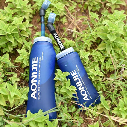 TRIWONDER TPU Soft Folding Water Bottles BPA-Free Collapsible Flask for Hydration Pack - Ideal for Running Hiking Cycling Climbing (600ml/20.29oz)