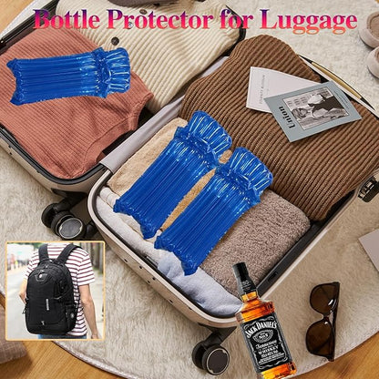 Wine Bottle Travel Protector Bags Blue Inflatable Wine Bottle Travel Sleeve 40 Packs Reusable Wine Shipping Sleeves with Inflator Pump