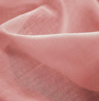 Mengersi Linen Canopy Bed Curtains for Twin,Full,Queen and King Size Bed,Bed Canopy Natural Blended Curtain Panels, 8 Panels Set (All Bed Sizes, Pink)