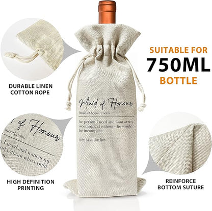 Pregnancy Announcement Wine Gift Bags - New Mom Gift Wine Bags - Cover Bag For Having New Baby - Grandparents - New Parents - Baby shower Party Supplies Favors - Mother's Day Gift - Burlap - HiMo266