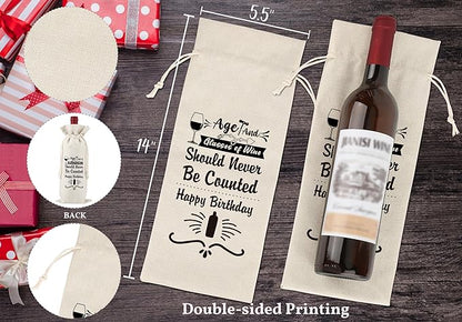 Birthday Wine Bag,Pairs Well With Happy Birthday,Gift Birthday Planning Gift,Gift Birthday Party,Birthday Decorations Wine Bag,Reusable Wine Bags With Drawstring,L14